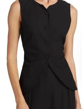 10 Crosby Derek Lam Black Sleeveless Button Front Vest
